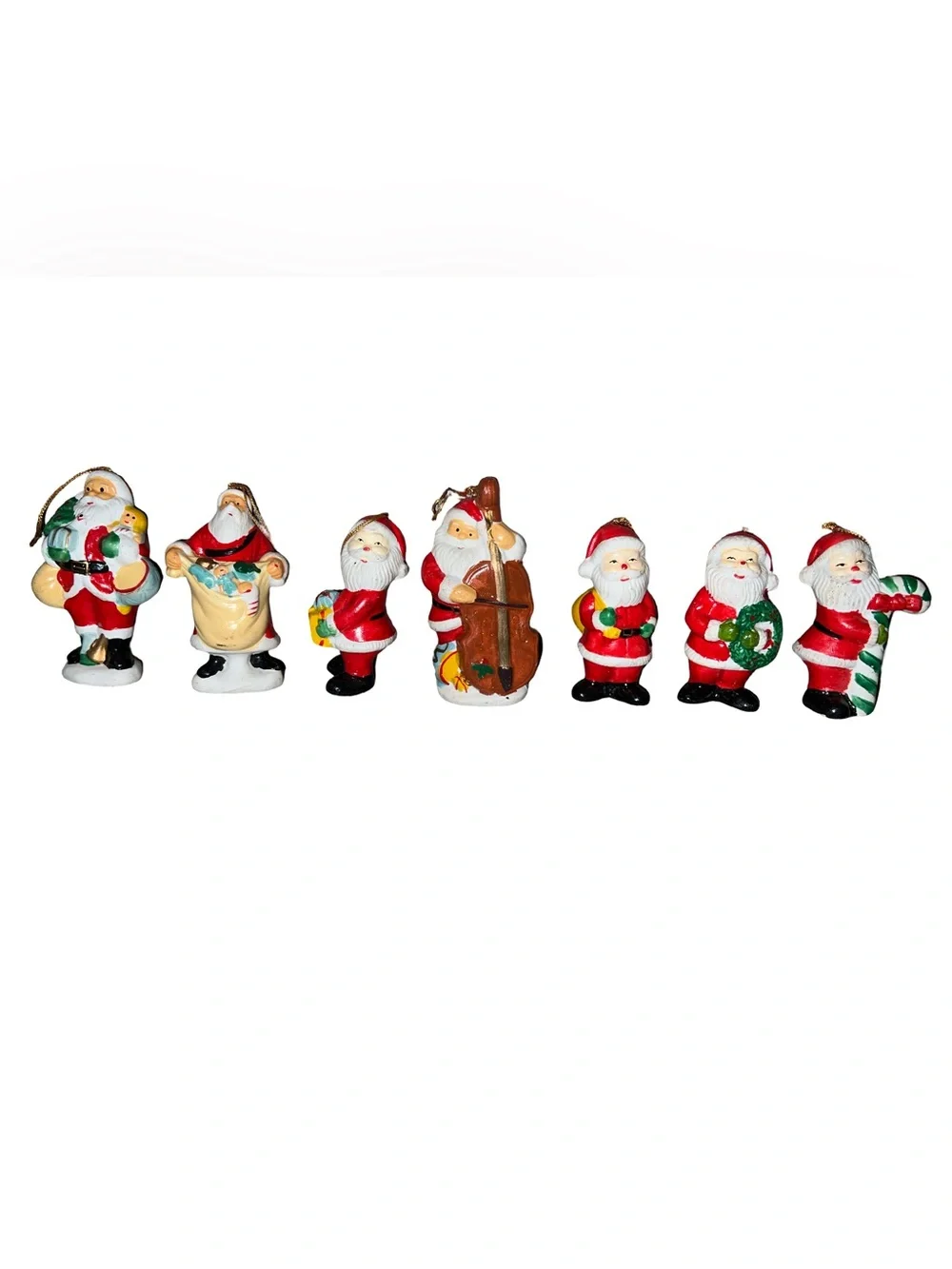 Ceramic Santa Claus ornaments bundle